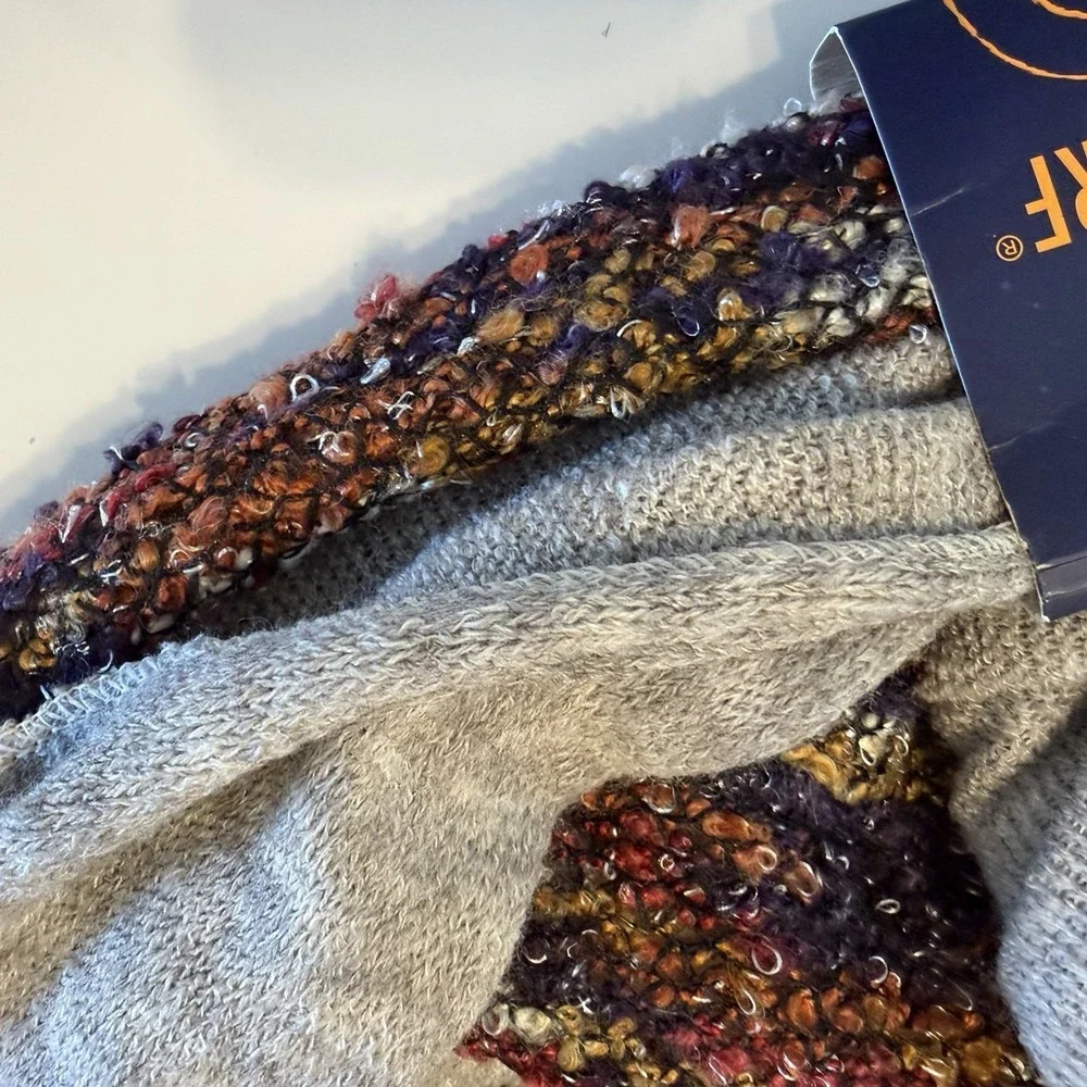 GH Bass Figure 8 Infinity Scarf Colorful Boucle Chunky Knit Indie Boho Artsy